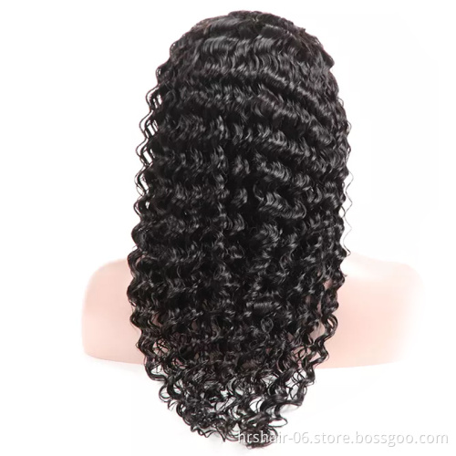 Malaysian Lace Frontal Human Hair Wig Deep Curly Wave Human Hair Wigs for Black Women Mink Brazilian Remy Free Shipping hair